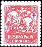 Spain 1945 Pro Tuberculosos 10 CTS Rojo Edifil 993